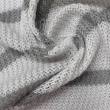 White Horizontal-Stripe Rib Knit, Polyester — photo 3