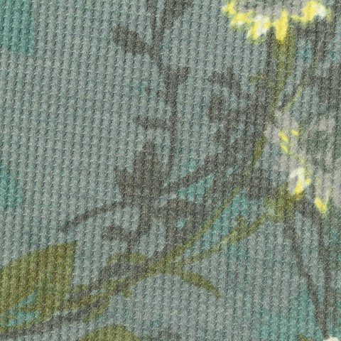 Green Abstract Waffle Knit, Poly-Viscose