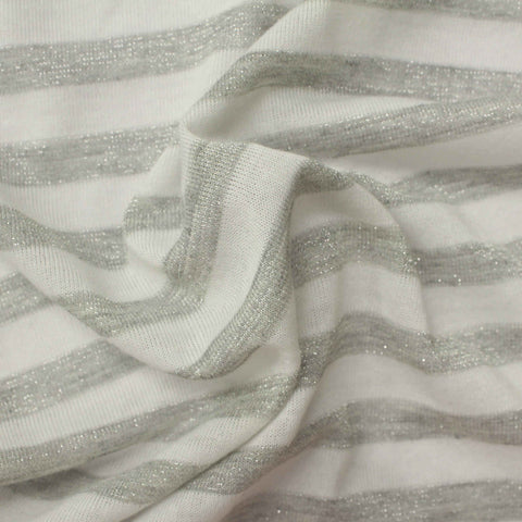 White Stripes Jersey Knit, Polyester