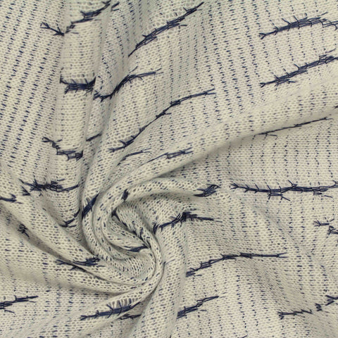 Beige Horizontal-Line Jacquard, Poly-Cotton