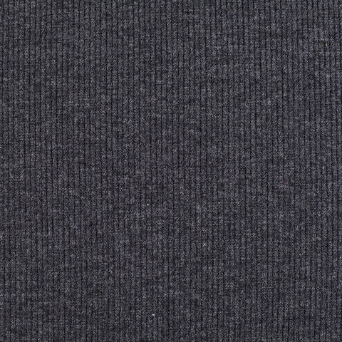 Polyester Cotton Stretch Rib Knit Fabric, 395 gsm, 121 cm — Grey
