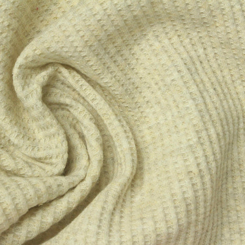 Polyester Cotton Stretch Waffle Knit Fabric, 290 gsm, 175 cm — Khaki