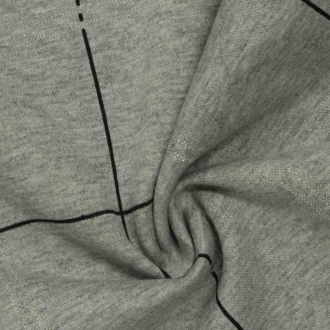 Grey Grid Interlock Knit, Polyester