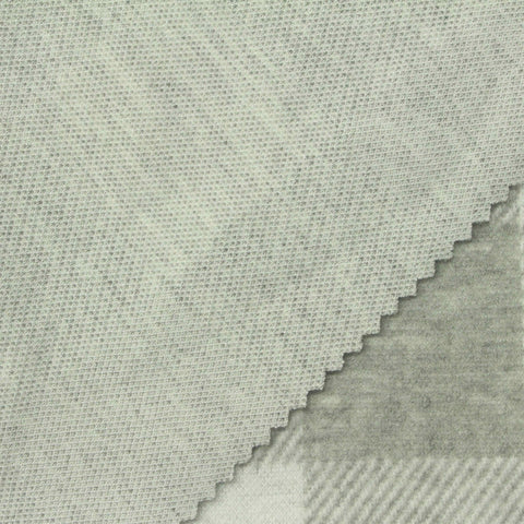 Light Grey Check Interlock Knit, Polyester, 280 gsm