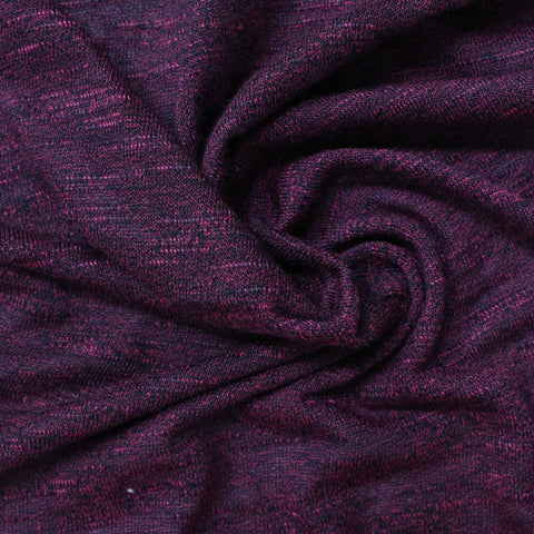 Dark Purple Marl Jersey Knit, Poly-Viscose