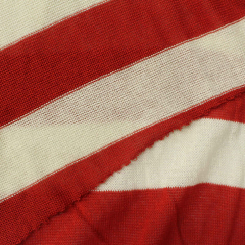 Red Horizontal-Stripe Chunky Knit, Viscose
