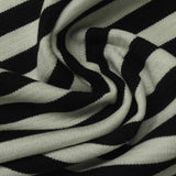 Black Horizontal-Stripe Knit, Poly-Viscose — photo 3