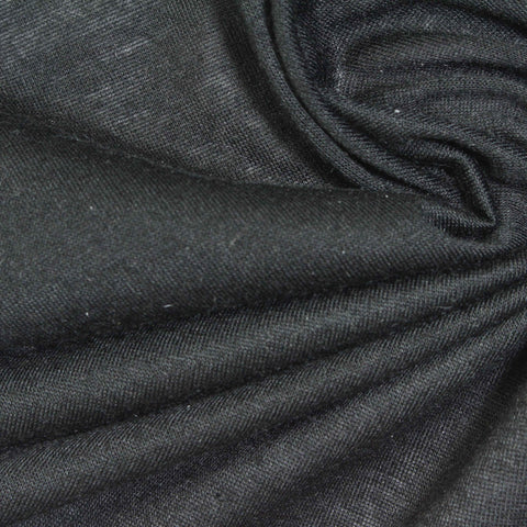 Dark Grey Heathered-Marl Jersey Knit, Polyester, 155 gsm, 160 cm