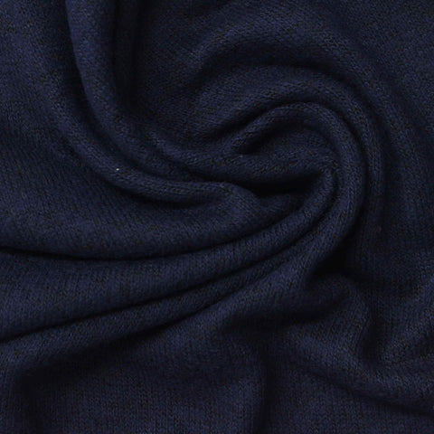 Dark Blue Marl Chunky Knit, Viscose-Poly, 230 gsm