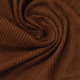 Slub Cotton Stretch Rib Knit Fabric, 220 gsm, 125 cm — Brown — photo 3