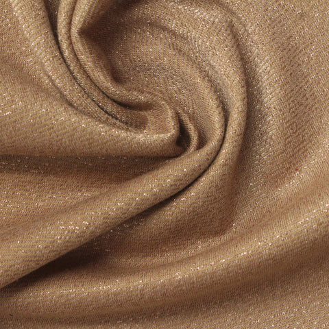 Polyester Metallic Stretch Ponte Knit Fabric, 230 gsm, 167 cm — Beige