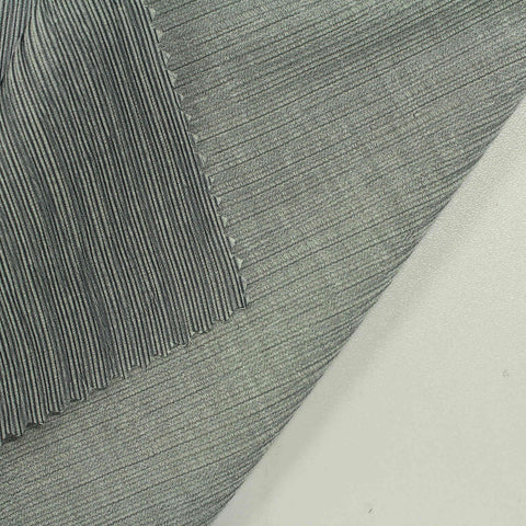 Light Grey Vertical-Stripe Crepe, Nylon-Viscose