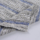 Blue Horizontal-Stripe Chunky Knit, Viscose-Poly — photo 3