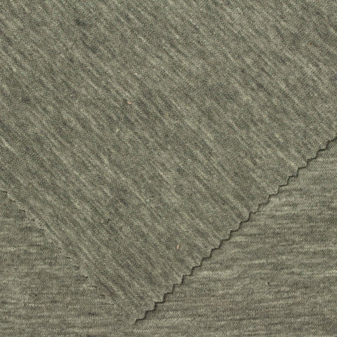 Grey Heathered-Marl Rib Knit, Cotton-Poly, 200 gsm