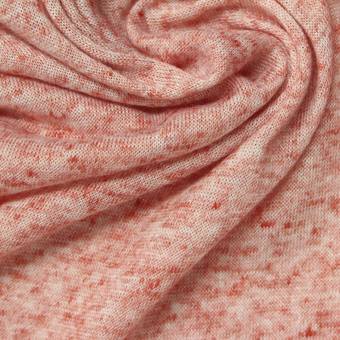 Pink Marl Jersey Knit, Poly-Linen, 145 gsm