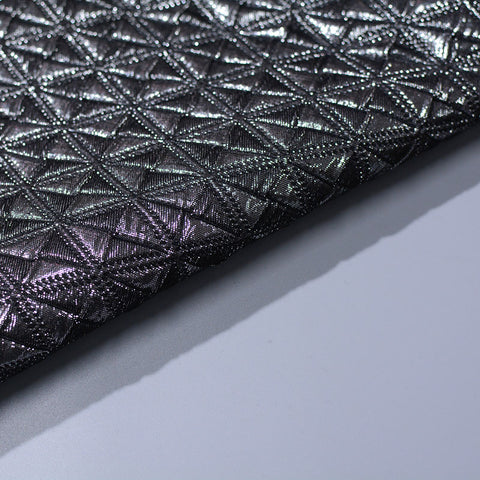 Black Geometric-Square Jacquard, Poly-Cotton