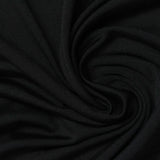 Brushed Polyester Stretch Milk Silk Knit Fabric, 190 gsm, 175 cm — Black — photo 3