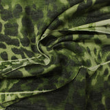 Dark Green Leopard Jacquard, Poly-Viscose — photo 3