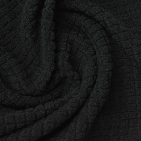 Polyester Stretch Fleece Fabric, 240 gsm, 165 cm — Black