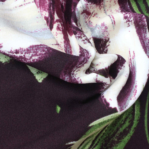 White Flowers Scuba Knit, Polyester