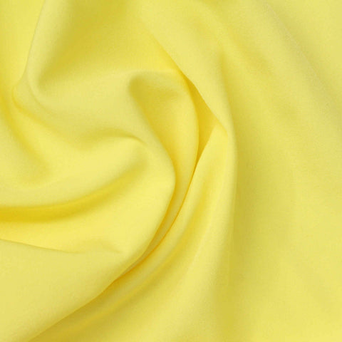Washed Polyester Stretch Woven Fabric, 110 gsm, 149 cm — Yellow