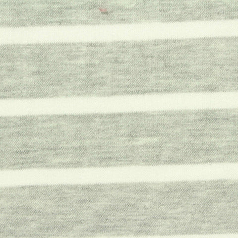 Light Grey Horizontal-Stripe French Terry, Viscose-Poly, 260 gsm