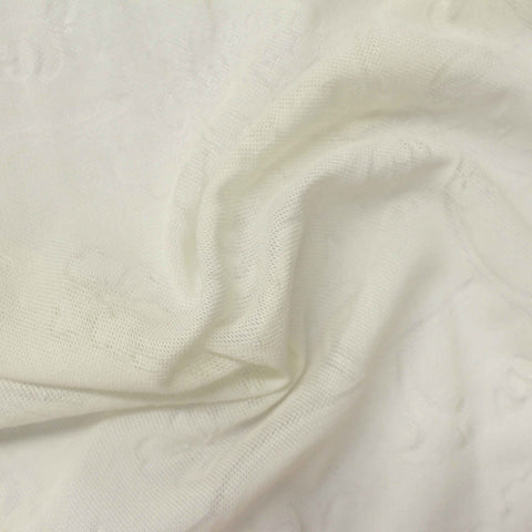 Beige Tone-on-Tone Floral Warp Knit, Polyester