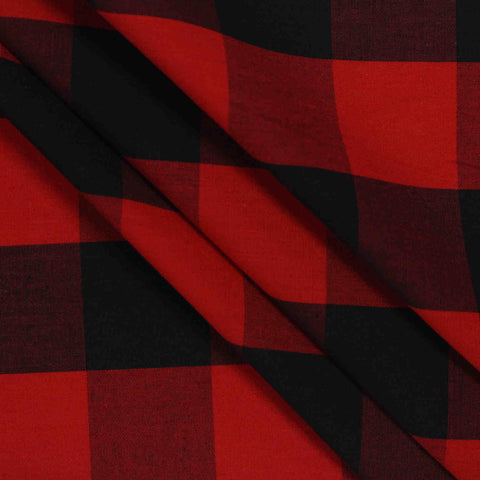 Red Check Poplin, Cotton, 145 cm, ref EF-206223