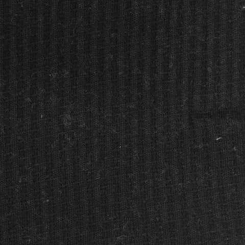 Cotton Polyester Waffle Knit Fabric, 220 gsm, 183 cm — Black