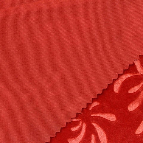 Red Tone-on-Tone Floral Velvet, Polyester