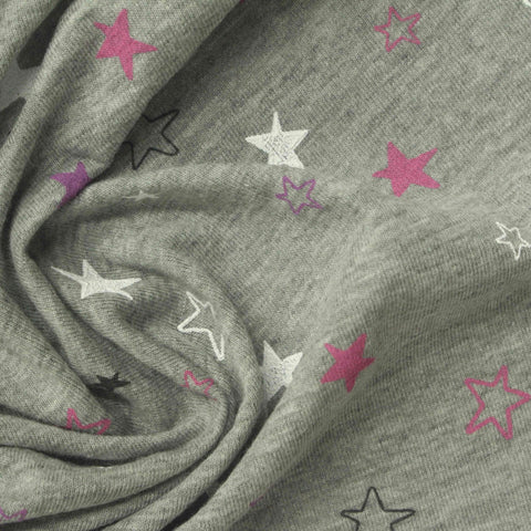 White Stars Jersey Knit, Cotton-Poly