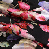 Pink Floral Scuba Knit, Polyester — photo 3