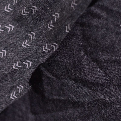 Light Grey Geometric-Chevron Scuba Knit, Poly-Cotton