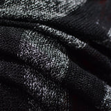 Black Horizontal-Stripe Chunky Knit, Poly-Acrylic — photo 3