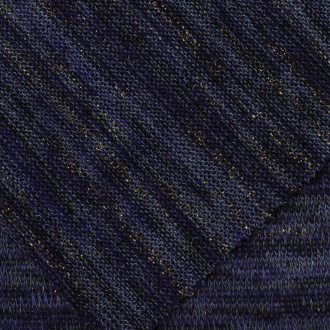 Dark Blue Marl Chunky Knit, Polyester, 170 gsm