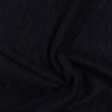 Dark Blue Tone-on-Tone Pointelle Knit, Viscose-Poly — photo 3