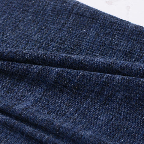 Dark Blue Tone-on-Tone Jersey Knit, Cotton-Poly