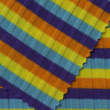 Purple Horizontal-Stripe Jersey Knit, Viscose — photo 3