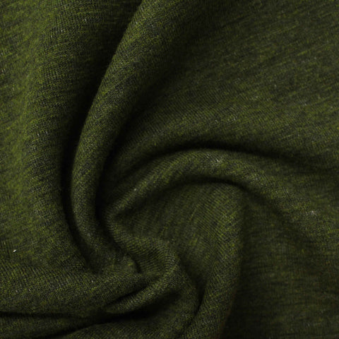 Dark Green Marl French Terry, Poly-Cotton, 330 gsm