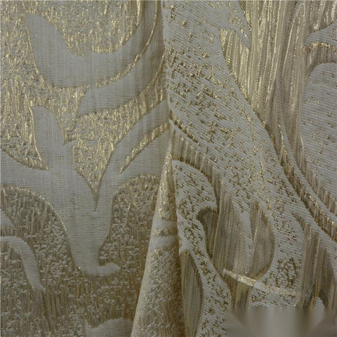 Gold Floral Jacquard, Poly-Viscose, 160 gsm