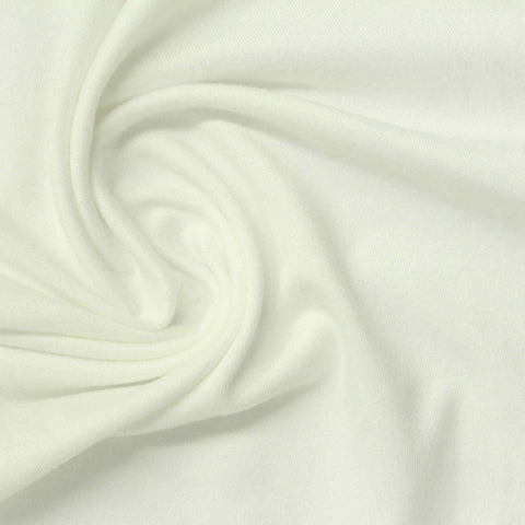 Brushed Polyester Stretch Milk Silk Knit Fabric, 205 gsm, 190 cm — White