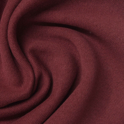 Brushed Cotton Polyester French Terry Fabric, 259 gsm, 195 cm — Red, ref EF-267636