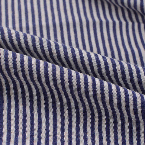 Navy Horizontal-Stripe Knit, Cotton-Viscose