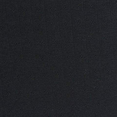 Black Tone-on-Tone Pointelle Knit, Poly-Viscose