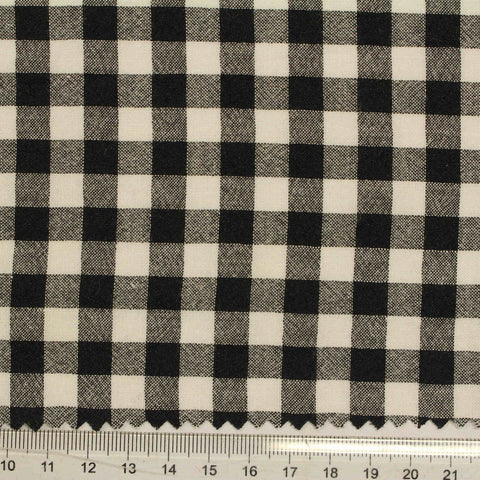 Black Check Seersucker, Cotton-Poly