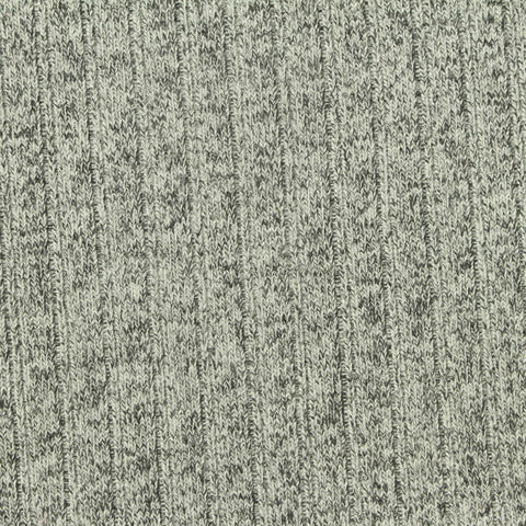Dark Grey Heathered-Marl Rib Knit, Viscose-Poly, 290 gsm