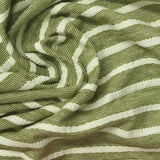 Green Horizontal-Stripe Jersey Knit, Cotton — photo 3