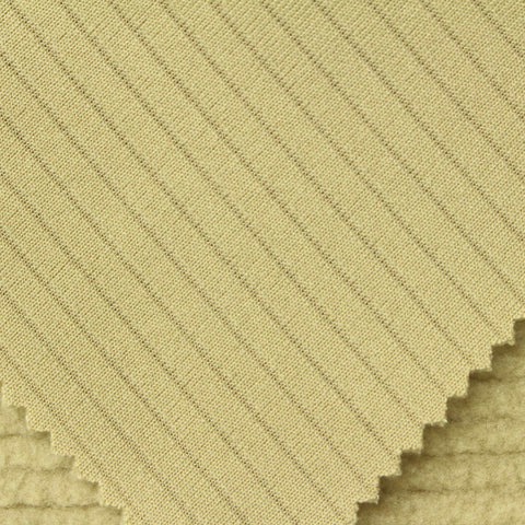 Striped 100% Polyester Sherpa Fleece Fabric, 272 gsm, 160 cm — Khaki