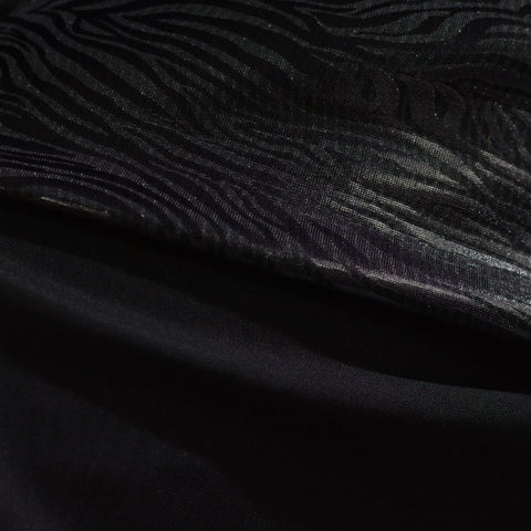 Black Tone-on-Tone Zebra Knit, Polyester