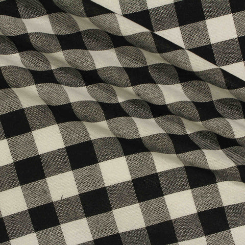 Black Gingham Woven, Poly-Cotton